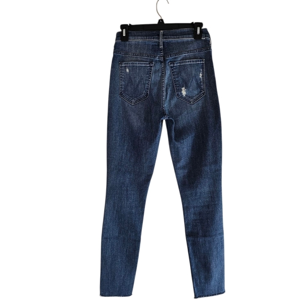 MOTHER The Stunner Ankle Fray Grafilli Girl Blue Skinny Jeans 26 Preowned‎ - Picture 2 of 12